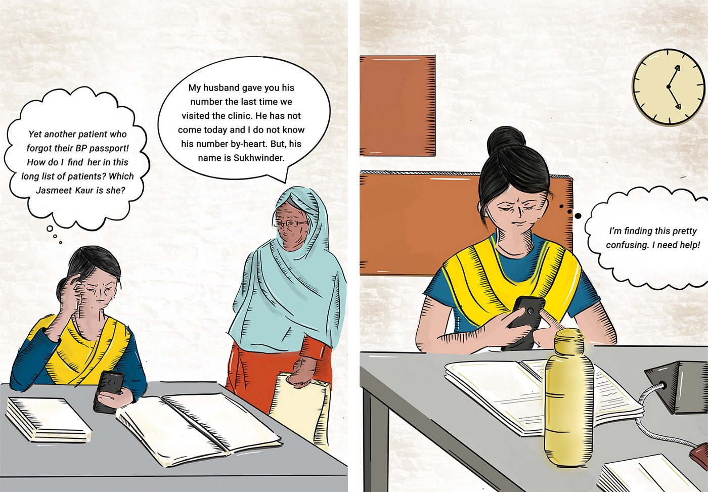 Final, colored-in, comic-style illustration of the storyboard