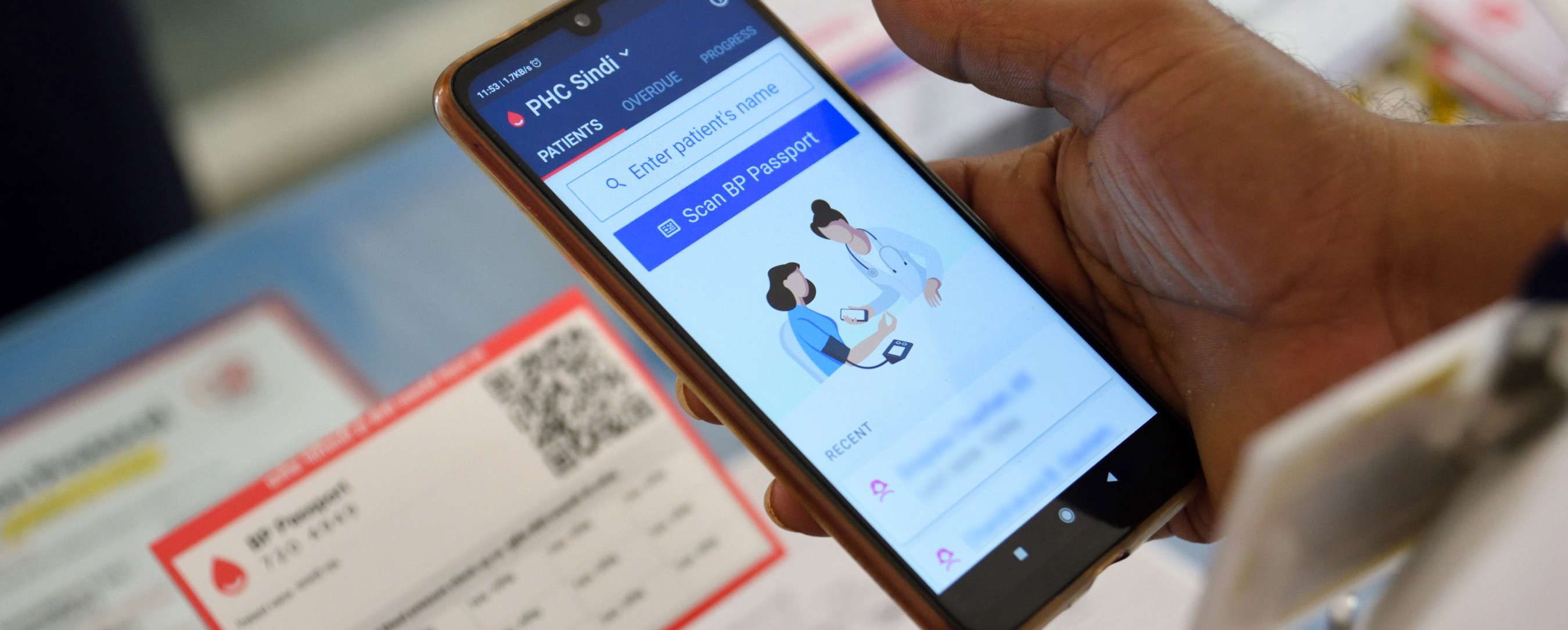 A doctor using Simple in a primary health center in Maharashtra, India in 2019